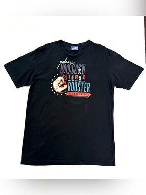 Mens Vintage Y2K Farm Boy “Please Don’t Tease the Rooster” Graphic Tee XXL